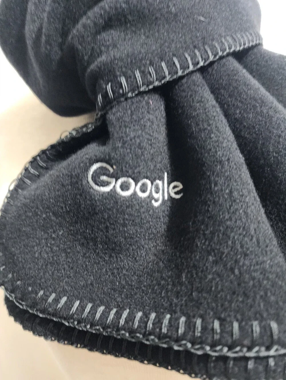 Cuyana Google Wool Soft Scarf Black 100% Recycled Wool Logo NWT